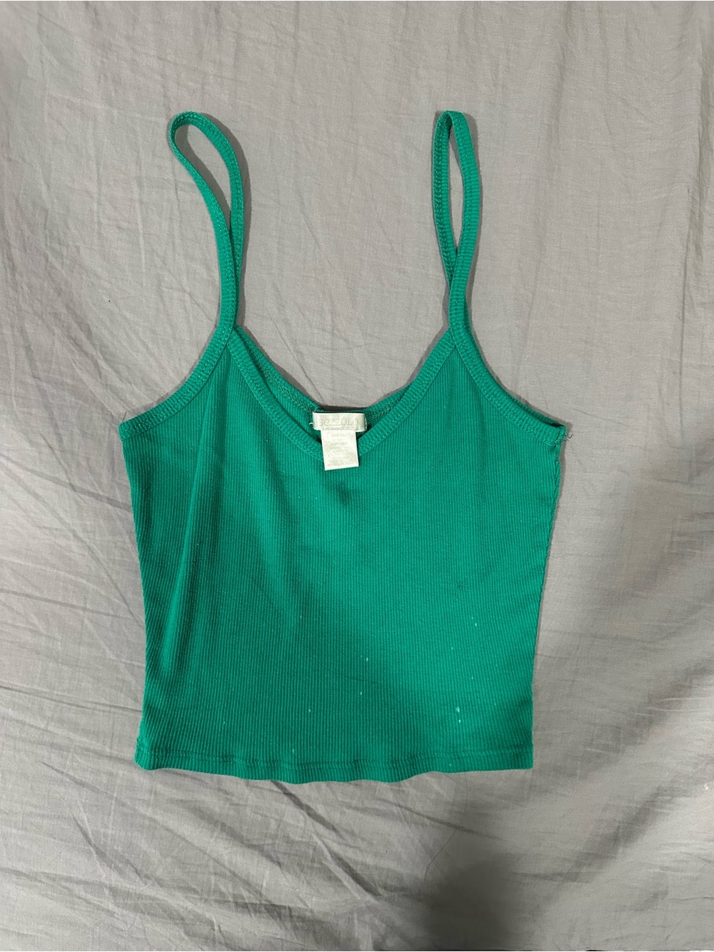 Bozzolo Emerald Green Ribbed Spaghetti Strap Cami